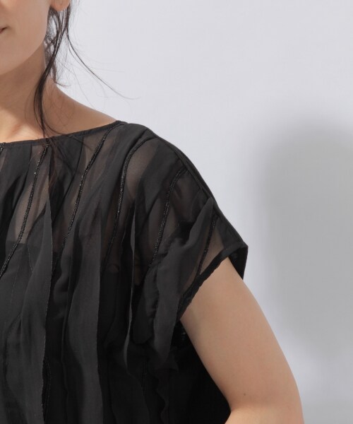 laboratory work（ラボラトリーワーク）の「デザインシフォンプルオーバー（トップス・ホワイト/ブラック/グレー）」の13枚目の写真