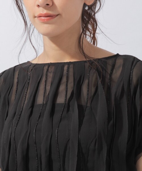 laboratory work（ラボラトリーワーク）の「デザインシフォンプルオーバー（トップス・ホワイト/ブラック/グレー）」の12枚目の写真