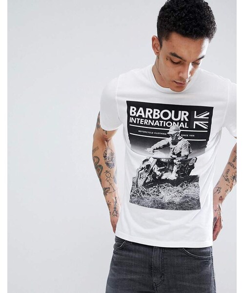 barbour international white t shirt