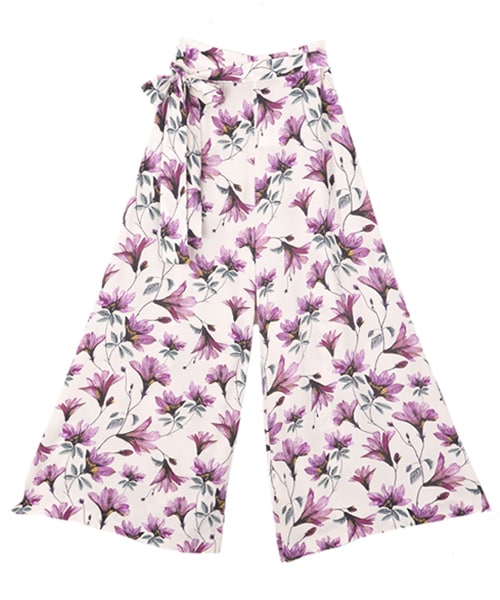 DINT（ディント）の「ネイチャーブロッサムパンツ（ベルトset）（その他パンツ・レディース・블랙/화이트・S/M）」の2枚目の写真