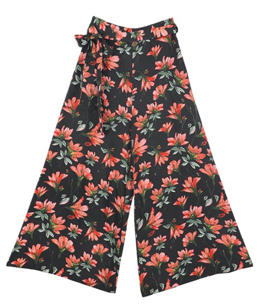 DINT（ディント）の「ネイチャーブロッサムパンツ（ベルトset）（その他パンツ・レディース・블랙/화이트・S/M）」の3枚目の写真