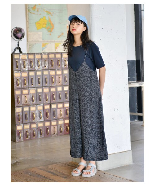 E hyphen world gallery（イーハイフンワールドギャラリー）の「・ドットワイドオールインワン（オールインワン・サロペット・オフホワイト/ブラック・F）」の15枚目の写真