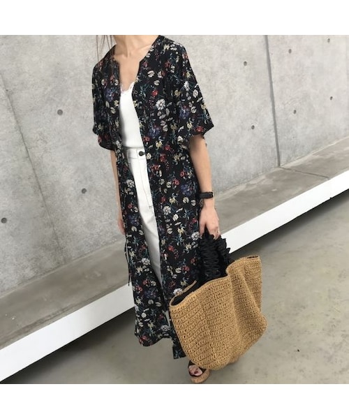 copine（コピン）の「再入荷！キーネック花柄2WAYガウンワンピース(3color)【クリックポスト対象商品】（ワンピース・レディース・その他）」の8枚目の写真