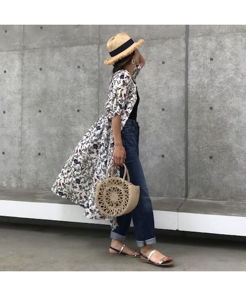 copine（コピン）の「再入荷！キーネック花柄2WAYガウンワンピース(3color)【クリックポスト対象商品】（ワンピース・レディース・その他）」の4枚目の写真