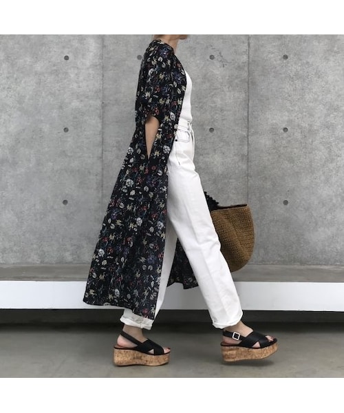 copine（コピン）の「再入荷！キーネック花柄2WAYガウンワンピース(3color)【クリックポスト対象商品】（ワンピース・レディース・その他）」の7枚目の写真