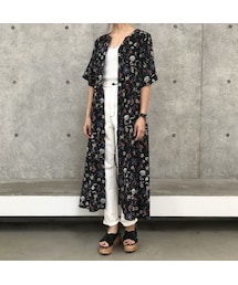 copine | 再入荷！キーネック花柄2WAYガウンワンピース(3color)【クリックポスト対象商品】(ワンピース)