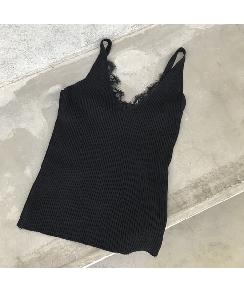 copine(コピン)の「再入荷!ラグジュアリーリブ編みひげレースキャミソール(3color)【クリックポスト対象商品】(キャミソール・レディース・その他)」の5枚目の写真