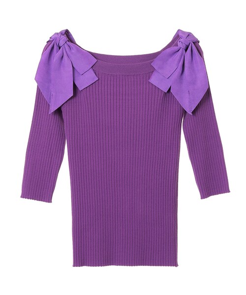 31 Sons de mode - 完売新品未使用タグ付きリブショルダーリボンボートニット Sグレー 31 Sons de mode - 完売新品未使用タグ付きリブショルダーリボン