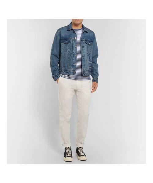 POLO RALPH LAUREN（ポロ ラルフ ローレン）の「Polo Ralph Lauren Striped Cotton-Jersey T-Shirt（Tシャツ/カットソー・メンズ・Blue・M/S/XXL/XL/L）」の3枚目の写真