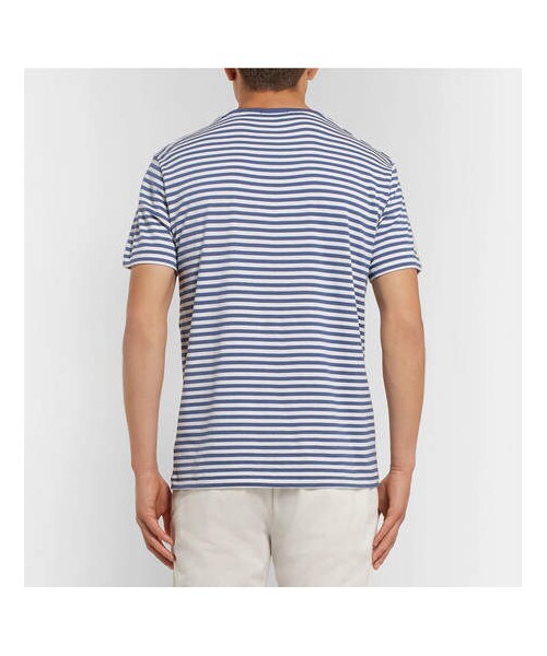 POLO RALPH LAUREN（ポロ ラルフ ローレン）の「Polo Ralph Lauren Striped Cotton-Jersey T-Shirt（Tシャツ/カットソー・メンズ・Blue・M/S/XXL/XL/L）」の5枚目の写真