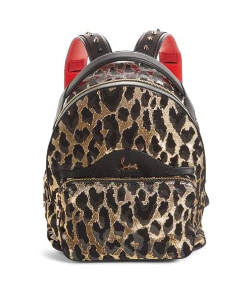 美品 スモールバックパック ChristianLouboutin Explorafunk small - Backpack - Fabric, veau velours and spikes