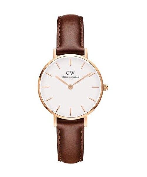 Daniel Wellington(ダニエルウェリントン)の「Daniel Wellington Classic Petite Leather Strap Watch, 28mm(アナログ腕時計・レディース・Brown・One Size)」の1枚目の写真