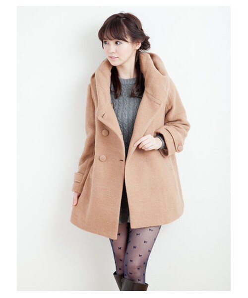 earth music&ecology（アースミュージックアンドエコロジー）の「【Special Price】スライバーニットロングコート（コート　・レディース・ピンク/ネイビー/ライトグレー/ベージュ・M/S）」の11枚目の写真