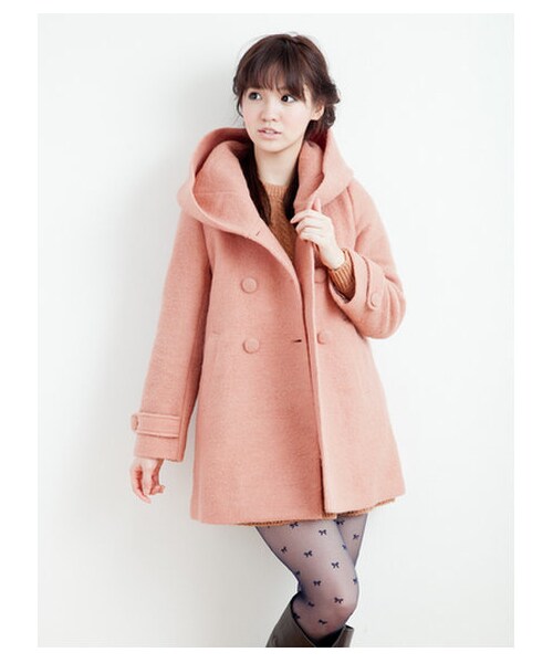 earth music&ecology（アースミュージックアンドエコロジー）の「【Special Price】スライバーニットロングコート（コート　・レディース・ピンク/ネイビー/ライトグレー/ベージュ・M/S）」の10枚目の写真