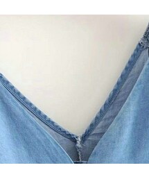 ZARA（ザラ）の「フリル付きフルイドトップス デニム ブラウス