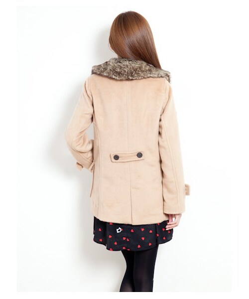 E hyphen world gallery（イーハイフンワールドギャラリー）の「ファーミックスPコート（コート　・レディース・ネイビー/ブラック/杢グレー/キャメル・F）」の7枚目の写真