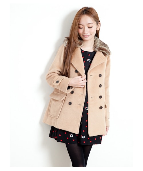 E hyphen world gallery（イーハイフンワールドギャラリー）の「ファーミックスPコート（コート　・レディース・ネイビー/ブラック/杢グレー/キャメル・F）」の12枚目の写真