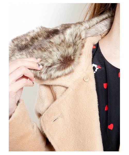 E hyphen world gallery（イーハイフンワールドギャラリー）の「ファーミックスPコート（コート　・レディース・ネイビー/ブラック/杢グレー/キャメル・F）」の13枚目の写真