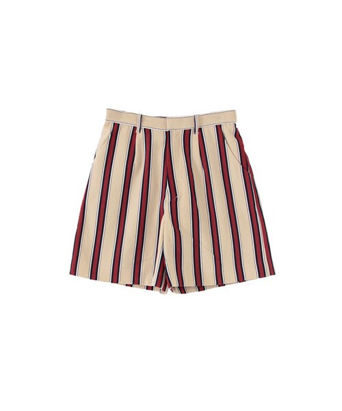 KBF(ケイビーエフ)の「ストライプショートパンツ(パンツ・レディース・グリーン/ベージュ・one)」の1枚目の写真