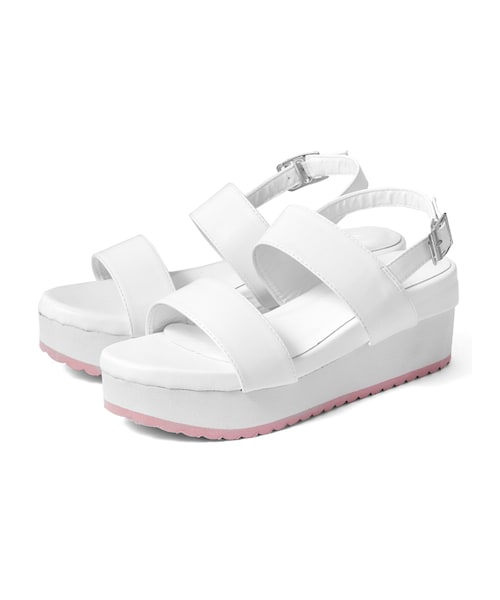 GRL（グレイル）の「ダブルベルトスポーツ底サンダル（サンダル・レディース・ブラック/ホワイト/シルバー・24.5）」の2枚目の写真