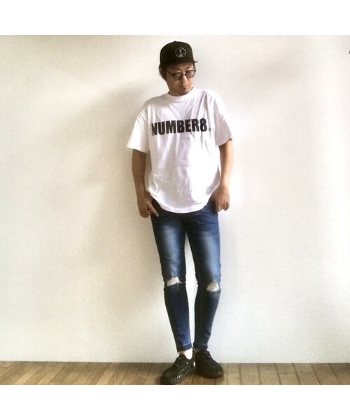 Number8（ナンバーエイト）の「ロゴスモールダイヤモンドTシャツ（Tシャツ/カットソー・レディース・ホワイト・100（Kids）/110（Kids）/120（Kids）/130（Kids）/140（Kids）/150（Kids）/G-S（ladys）/G-M（ladys）/G-L（ladys）/S/M/L/XL/XXL）」の2枚目の写真