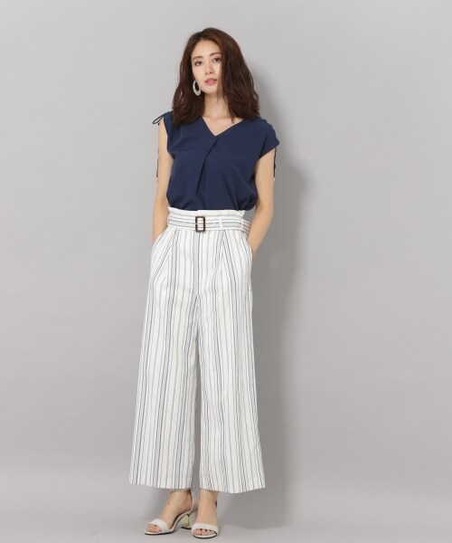 Andemiu(アンデミュウ)の「カタシャーリングブラウス(トップス・オフホワイト/オレンジ/ネイビー)」の6枚目の写真