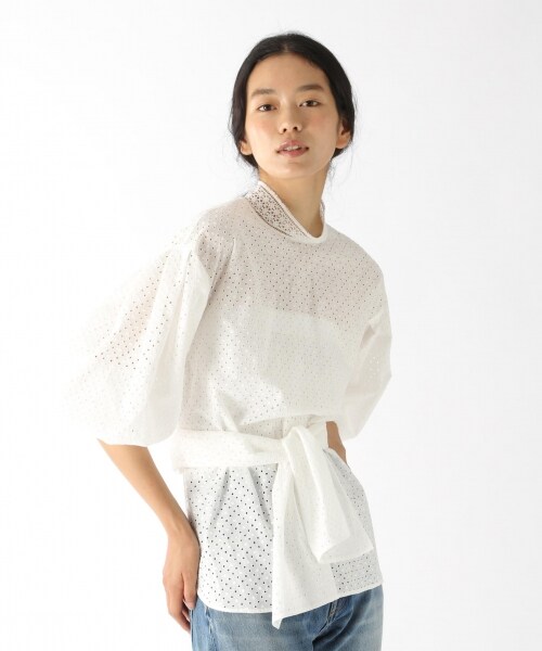 Curensology カレンソロジー の ドットレースブラウス トップス Wear