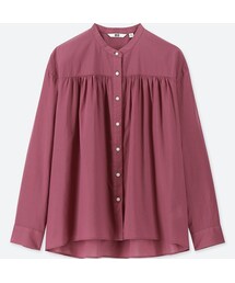 UNIQLO | ソフトコットンスタンドカラーブラウス（長袖）(シャツ/ブラウス)