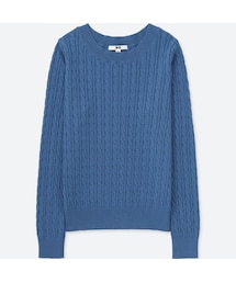 UNIQLO | コットンカシミヤケーブルボートネックセーター（長袖）(ニット/セーター)