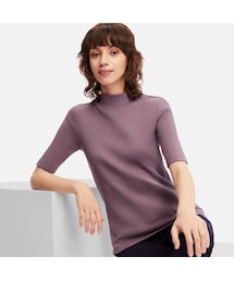 UNIQLO | リブハイネックT（5分袖）(Tシャツ/カットソー)