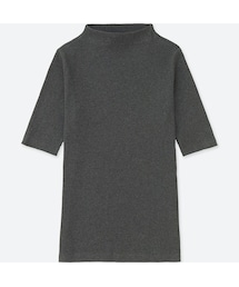 UNIQLO | リブハイネックT（5分袖）(Tシャツ/カットソー)