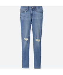 UNIQLO | ハイライズシガレットジーンズ（ダメージ・丈標準70cm）(デニムパンツ)