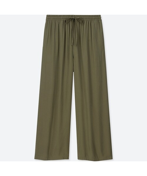 UNIQLO（ユニクロ）の「ドレープワイドパンツ（その他パンツ・レディース・DARK GREEN 58/BLACK 09/GREEN 51/NAVY 69・XL/S/XXL/XS/3XL/M/L）」の2枚目の写真