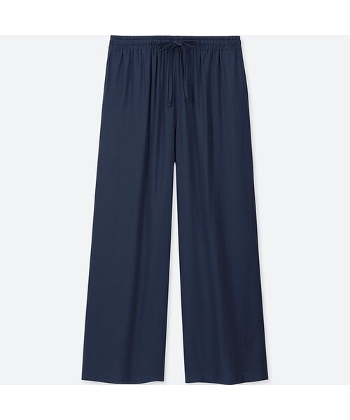 UNIQLO（ユニクロ）の「ドレープワイドパンツ（その他パンツ・レディース・DARK GREEN 58/BLACK 09/GREEN 51/NAVY 69・XL/S/XXL/XS/3XL/M/L）」の4枚目の写真
