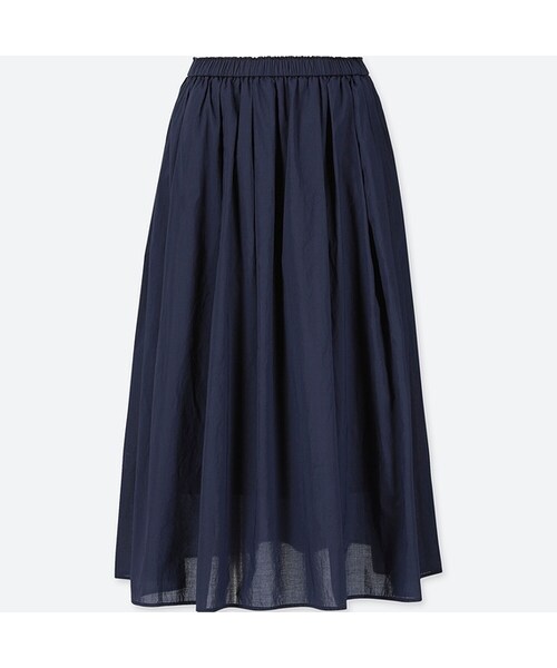 UNIQLO（ユニクロ）の「ハイウエストコットンローンスカート＋（スカート・レディース・WHITE 00/RED 13/NAVY 69・M/XL/XS/L/S/XXL）」の2枚目の写真