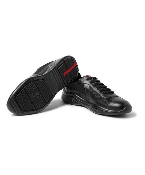 PRADA（プラダ）の「Prada America's Cup Leather And Mesh Sneakers ...