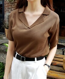 DHOLIC | 開襟プルオーバーニット(ニット/セーター)