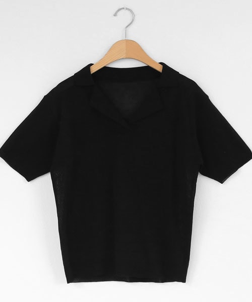 DHOLIC（ディーホリック）の「開襟プルオーバーニット（ニット/セーター・レディース・ブラウン/ベージュ/ブラック/ブルー・FREE）」の2枚目の写真