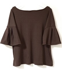 Tiffee SELECT | ブラウンタックフレア袖リブカットソー(Tシャツ/カットソー)