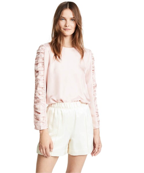 Tibi トップス Crepe Gauze Crewneck Top – Tibi Official