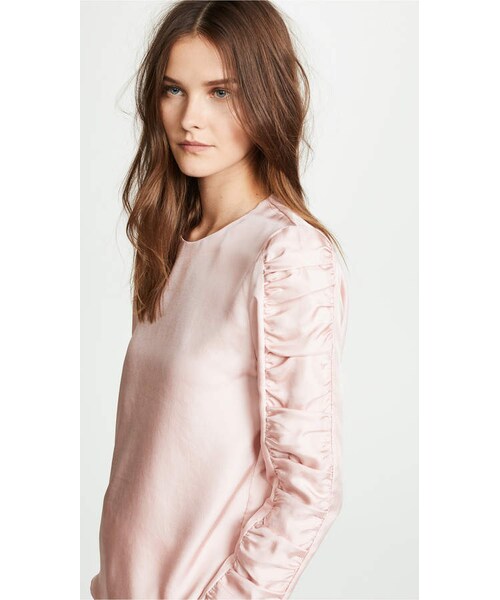 Tibi トップス Crepe Gauze Crewneck Top – Tibi Official