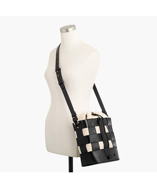 J.CREW（ジェイクルー）の「Woven leather and canvas bucket bag 