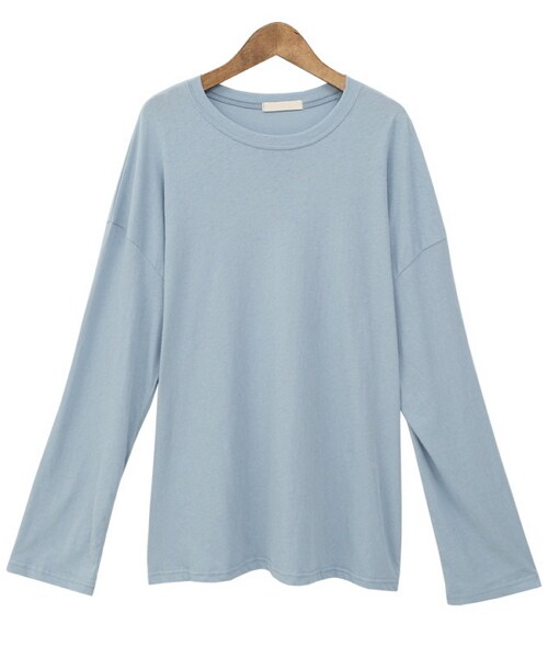 Dailyabout（デイリーアバウト）の「ラウンドネックルーズTシャツ（Tシャツ/カットソー・レディース・ホワイト/ピンク/イエロー/その他/レッド/ブルー/ブラック・FREE）」の3枚目の写真