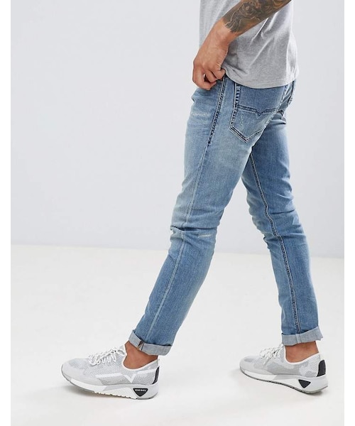 DIESEL（ディーゼル）の「Diesel Tepphar Blasted Skinny Jeans 084VI