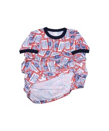 Budweiser バドワイザー ノーカラー 柄シャツ 総柄 パジャマシャツ L