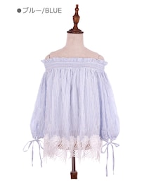 Bobon21 | オフショルパフスリトップス-全２色-(シャツ/ブラウス)