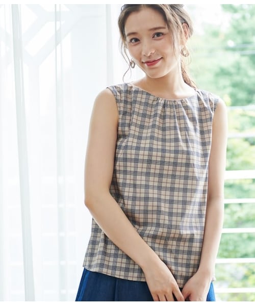 ROPE' PICNIC（ロペピクニック）の「チェック柄ノースリーブブラウス