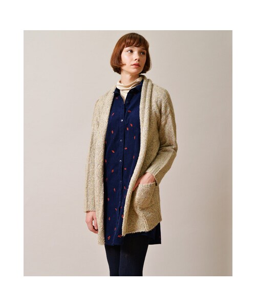 Design Tshirts Store graniph（デザイン　ティーシャツ　ストア　グラニフ）の「BoucleKnitLongSleeveCardigan(Natural)
ブークレニットロングスリーブカーディガン(ナチュラル)（レディースカーディガン?・レディース・Natural・Ladies F）」の8枚目の写真