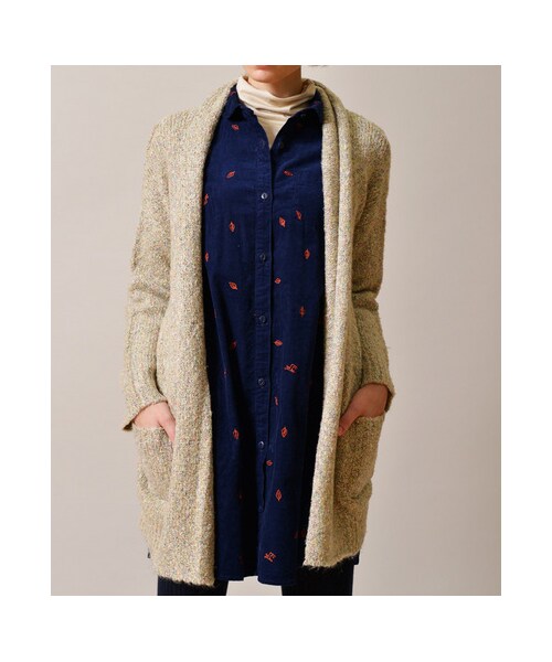 Design Tshirts Store graniph（デザイン　ティーシャツ　ストア　グラニフ）の「BoucleKnitLongSleeveCardigan(Natural)
ブークレニットロングスリーブカーディガン(ナチュラル)（レディースカーディガン?・レディース・Natural・Ladies F）」の4枚目の写真