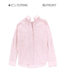 Bobon21 | ボーダーオーバーサイズシャツ-全２色-(シャツ/ブラウス)